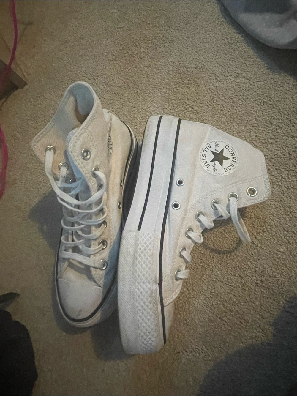 Converse White High Top Canvas Sneakers